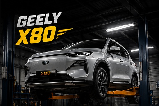 Geely X80 на подъемнике